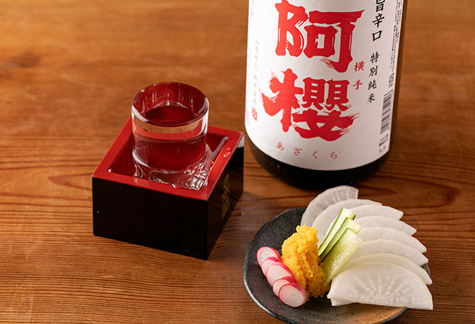 日本酒と生からすみ